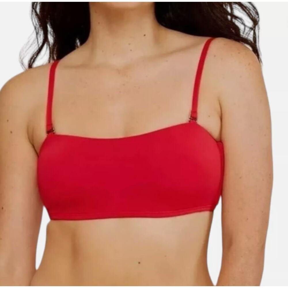 Andie Red Bandeau Bikini Top